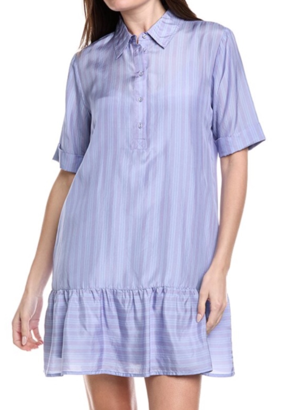 Johnny Was Ruffle Tier Silk Dress
